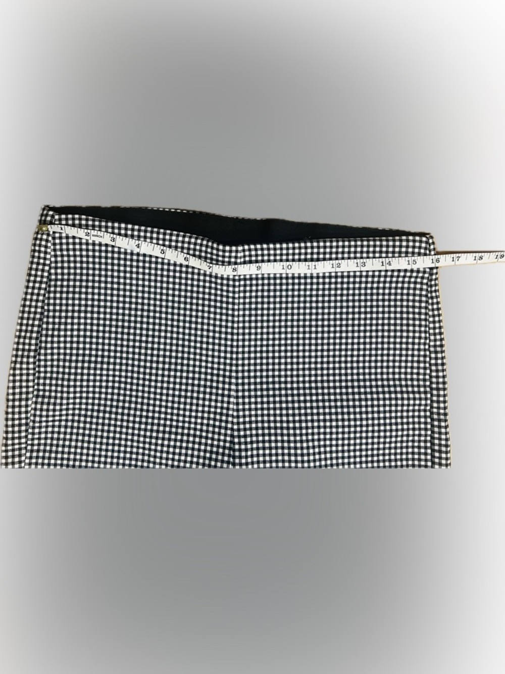 LN Chico's SZ 1.5 (US 10) Black & White Pull-on Gingham Crop Pants/Waist 32”-38” - Picture 4 of 6